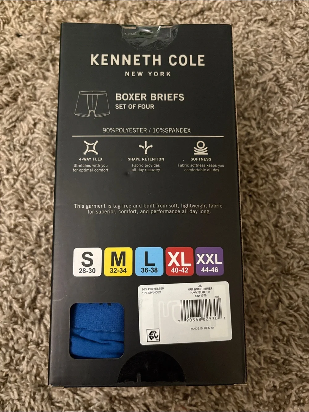 Kenneth Cole Men’s 4-Pack Boxer Briefs Flex Micro